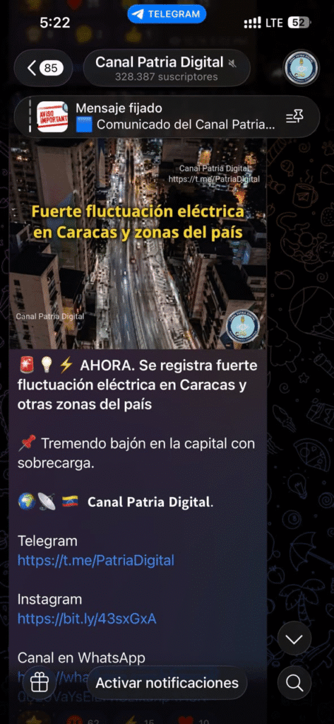Fuerte bajón eléctrico afectó a Caracas y varias regiones de Venezuela este #27Jul